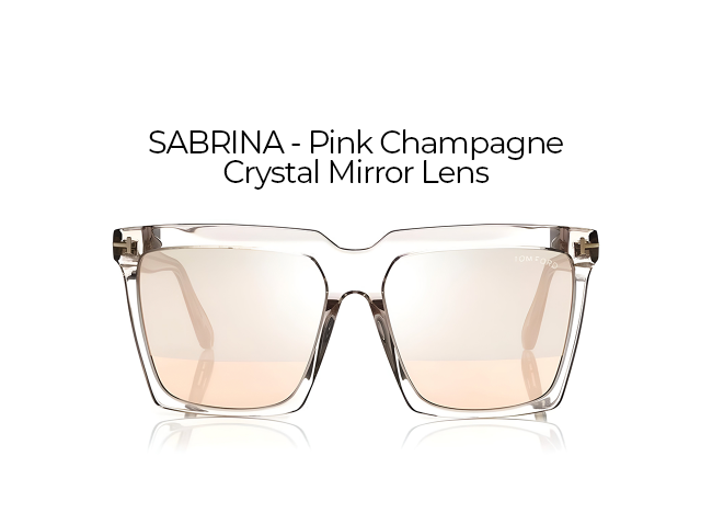SABRINA - Pink Champagne Crystal Mirror Lens